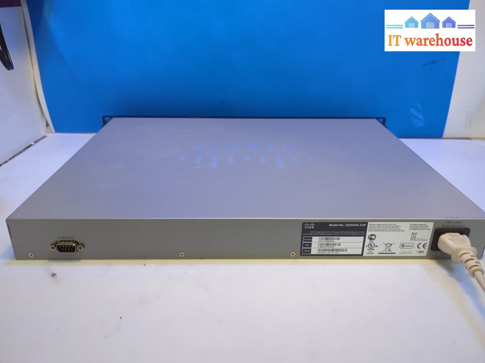 Cisco Sg500X-24P-K9 V02 24 Port Managed Poe Switch With Ear Mount -