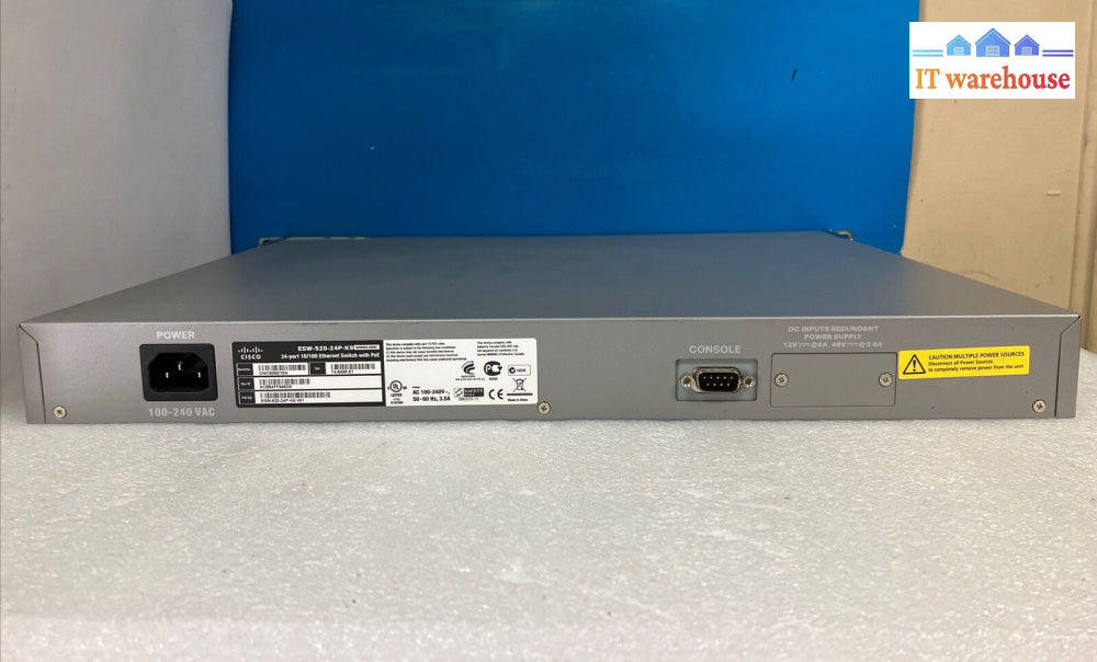 Cisco Small Business Pro Esw-520-24P-K9 24 Poe Ports 10/100 Ethernet Switch ~