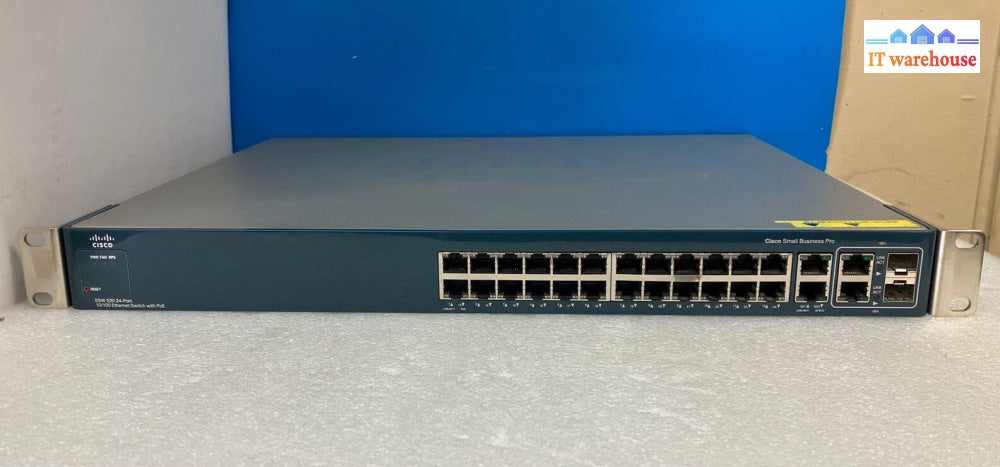 Cisco Small Business Pro Esw-520-24P-K9 24 Poe Ports 10/100 Ethernet Switch ~