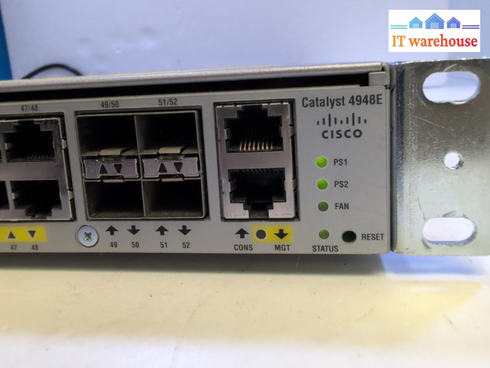 CISCO WS-C4948E 48-Port Gigabit Switch 4x10GbE SFP+ Ports 2x PSU Tested -