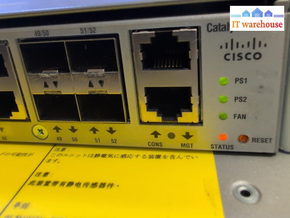 CISCO WS-C4948E-F Catalyst  Switch 48x 1000Gbps + 2x PSU (AS IS, READ) -