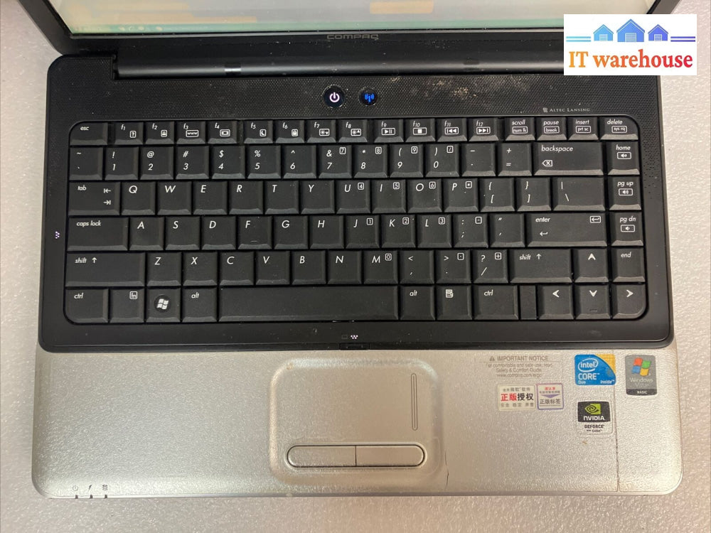Compaq Presario Cq40 14’ Laptop Core 2 Duo Cpu / 3Gb Ram 500Gb Hdd Win Xp ~