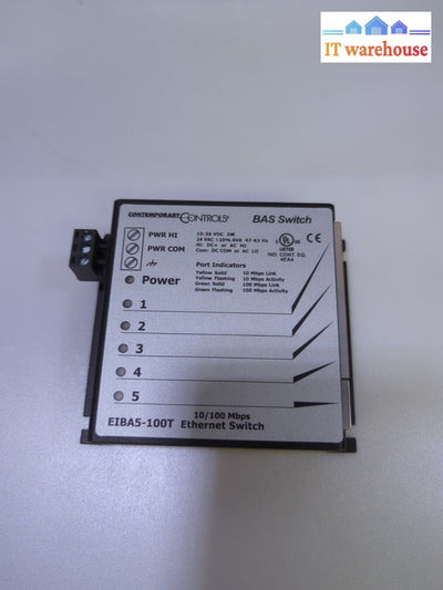 - Contemporary Controls EIBA5-100T Industrial  10/100Mbps BAS Ethernet Switch 