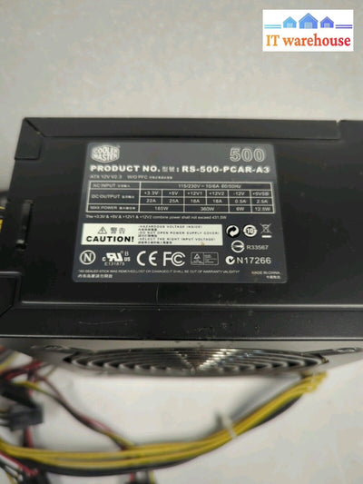 Cooler Master 500W RS-500-PCAR-A3 ATX Power Supply (1x 6PIN PCIE 4 + 4 CPU)