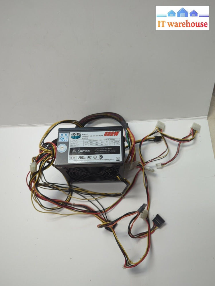 Cooler Master RP-600-PCAR 600W Power Supply (2x 6PIN PCI-E, 4PIN CPU) TESTED -