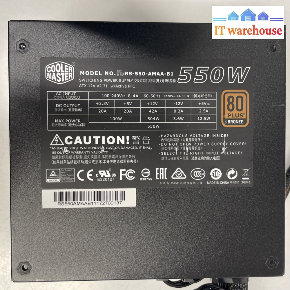 Cooler Master  RS-550-AMAA-B1 atx Power Supply 550w+