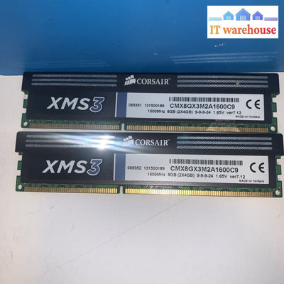 CORSAIR 2 x 4GB DDR3 1600 Desktop DIMM RAM XMS3 CMX8GX3M2A1600C9 240pin