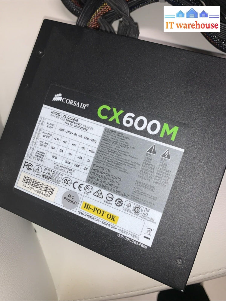 Corsair CX Series CX600M 600W 75-002018 Semi-Modular ATX Power Supply (Not full)