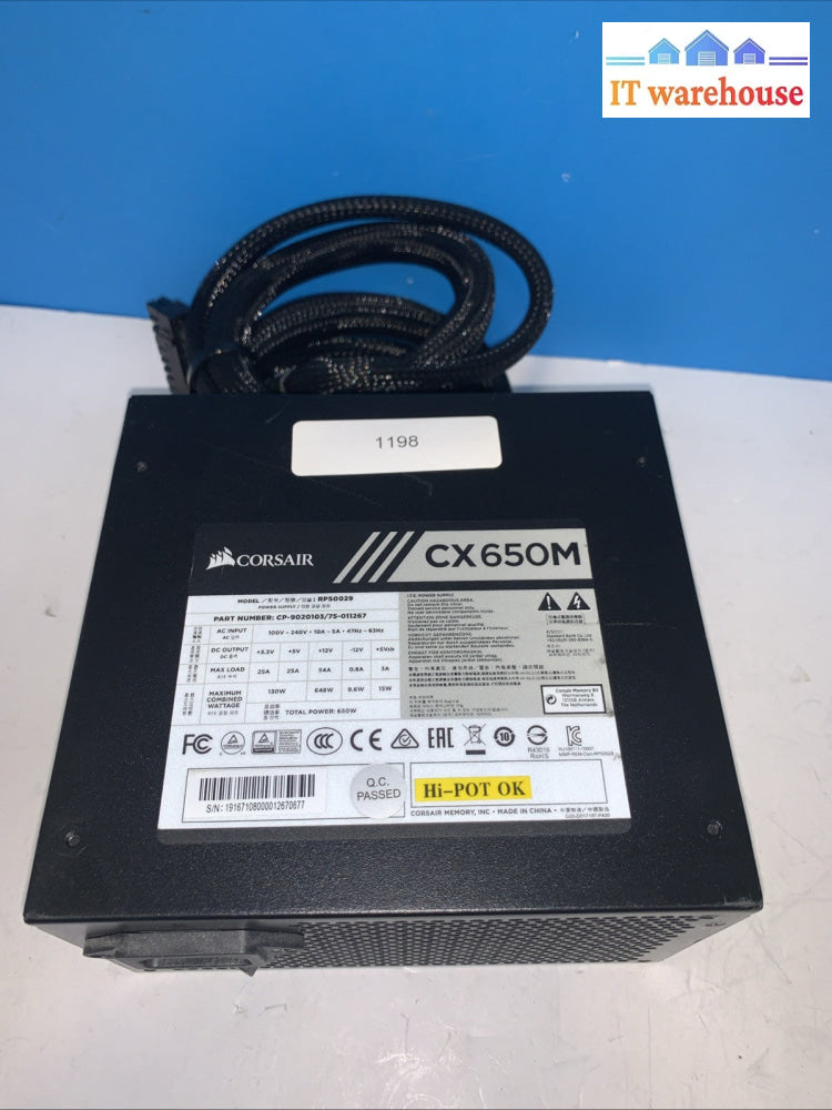 Corsair CX Series CX650M 650W Power Supply - (main Cords Included)