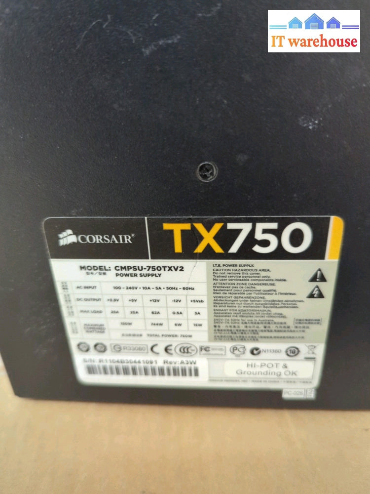 Corsair TX750 750W 80 Plus Power Supply (4 + 4 CPU 4X 6 + 2 PCI-E) TESTED