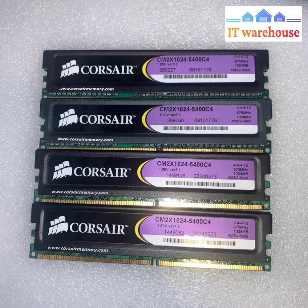 Corsair XMS2 4GB (4×1GB) DDR2-675 PC2-5400C4 Desktop RAM CM2X1024-5400C4