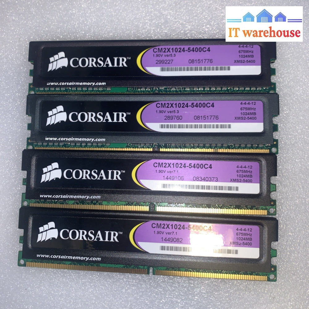 Corsair XMS2 4GB (4×1GB) DDR2-675 PC2-5400C4 Desktop RAM CM2X1024-5400C4