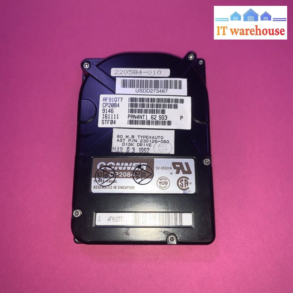 CP-2084 Conner 80MB 2.5-Inch IDE Notebook Hard Drive