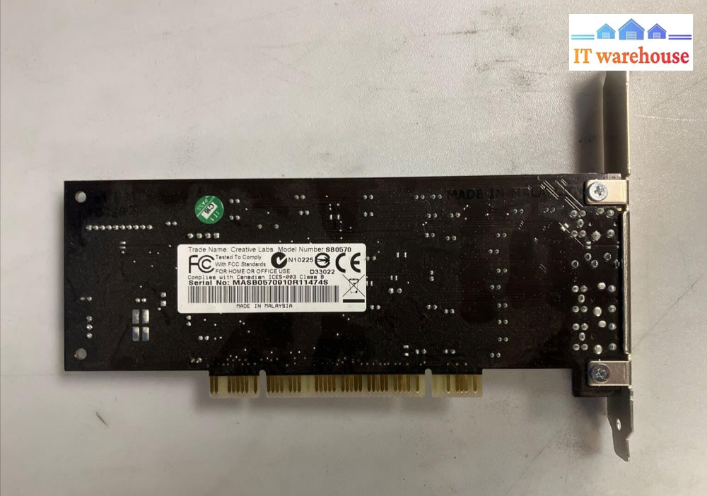 Creative Labs Sound Blaster SB0570 Audigy Sound Interna Audio Card Full Height ~