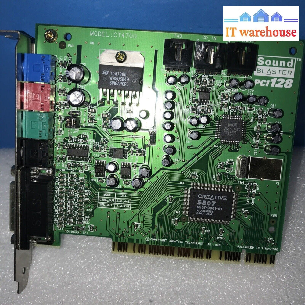 Creative SoundBlaster PCI 128 CT4700 PCI Sound Card. ~ New