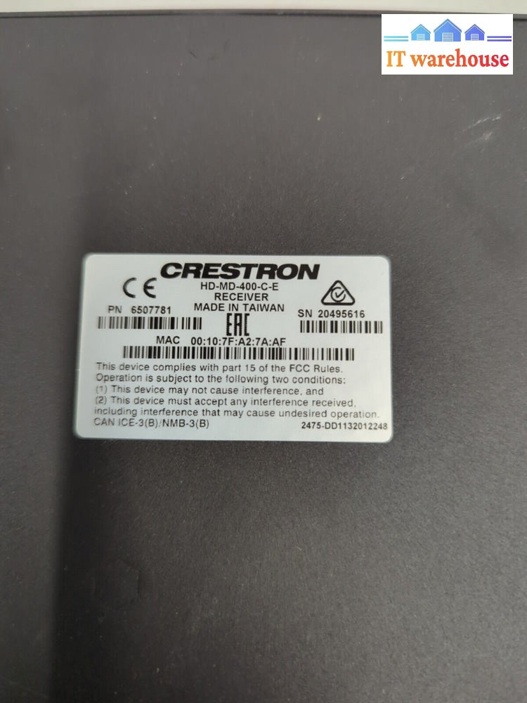 CRESTRON HD-MD-400-C-E HDMI Transmitter & Receiver Combo With Adapter