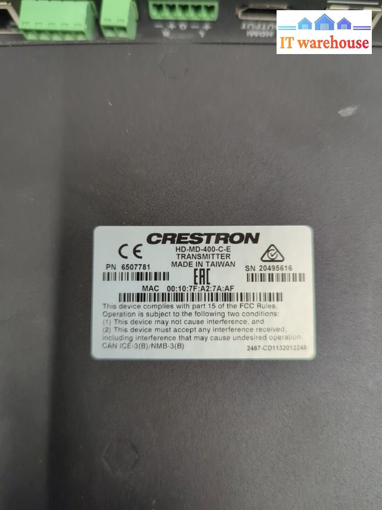 CRESTRON HD-MD-400-C-E HDMI Transmitter & Receiver Combo With Adapter