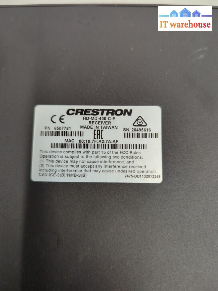 CRESTRON HD-MD-400-C-E HDMI Transmitter & Receiver Combo With Adapter -