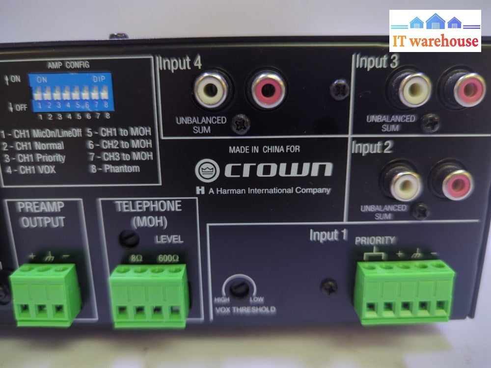 Crown Audio 160MA 4 x 1 60W Commercial Mixer/Amplifier -