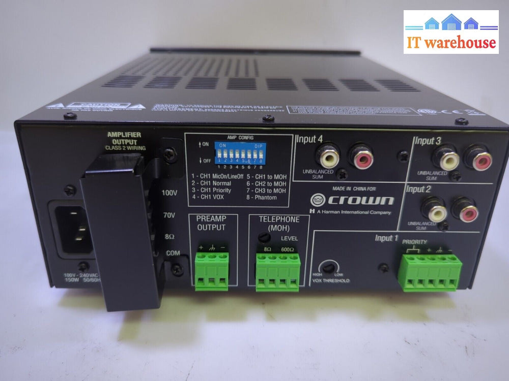 Crown Audio 160MA 4 x 1 60W Commercial Mixer/Amplifier -