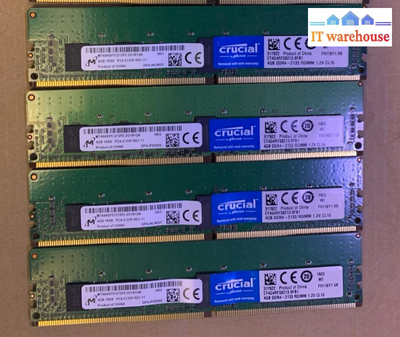 Crucial 16GB (4x4GB) DDR4 2133MHz PC4-2133P Desktop RAM 1Rx8 1.2V Micron