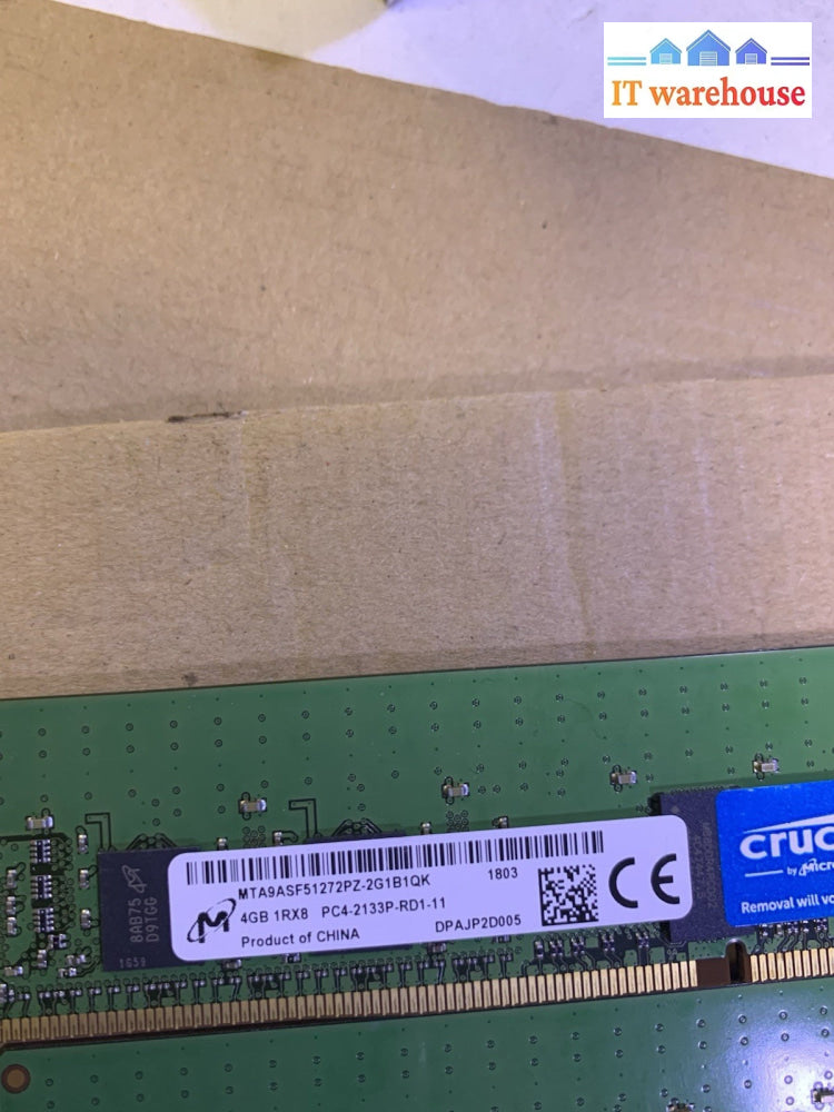 Crucial 16GB (4x4GB) DDR4 2133MHz PC4-2133P Desktop RAM 1Rx8 1.2V Micron