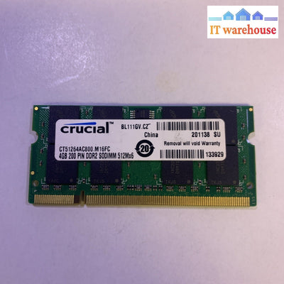 Crucial 4GB DDR2-800 CT51264AC800.M16FC SODIMM PC2-6400 NON-ECC memory Ram