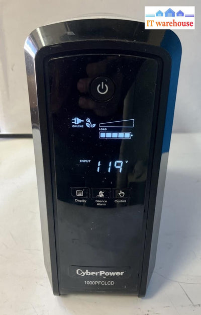 CyberPower 1000PFCLCD 1000VA / 600W Sine Wave AVR UPS 10 Outlets *Tested* ~