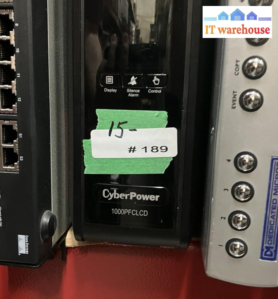 CyberPower 1000PFCLCD 1000VA / 600W Sine Wave AVR UPS 10 Outlets *Tested* ~