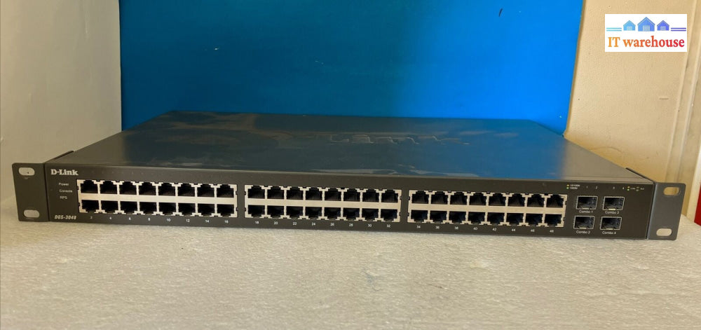 D-Link DGS-3048 48-Port 10/100/1000 Gigabit Smart Switch + 4-Port Combo SFP ~