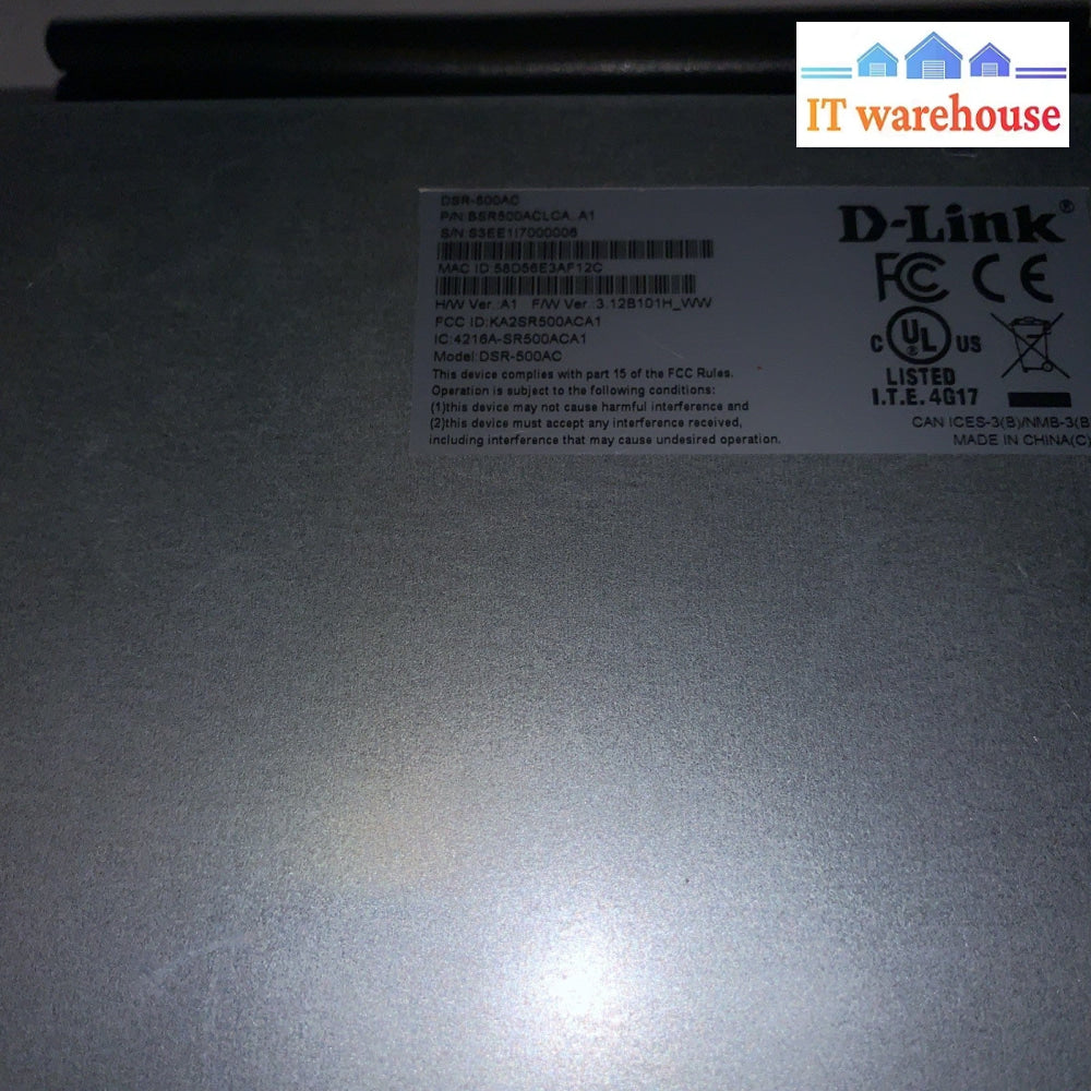 D-Link Dual WAN 4-Port Gigabit Wireless AC VPN Router DSR-500AC