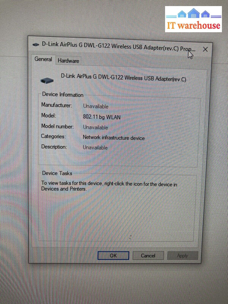~ D-Link DWL-G122 Compact Wireless USB Adapter 802.11g *Tested/Work*