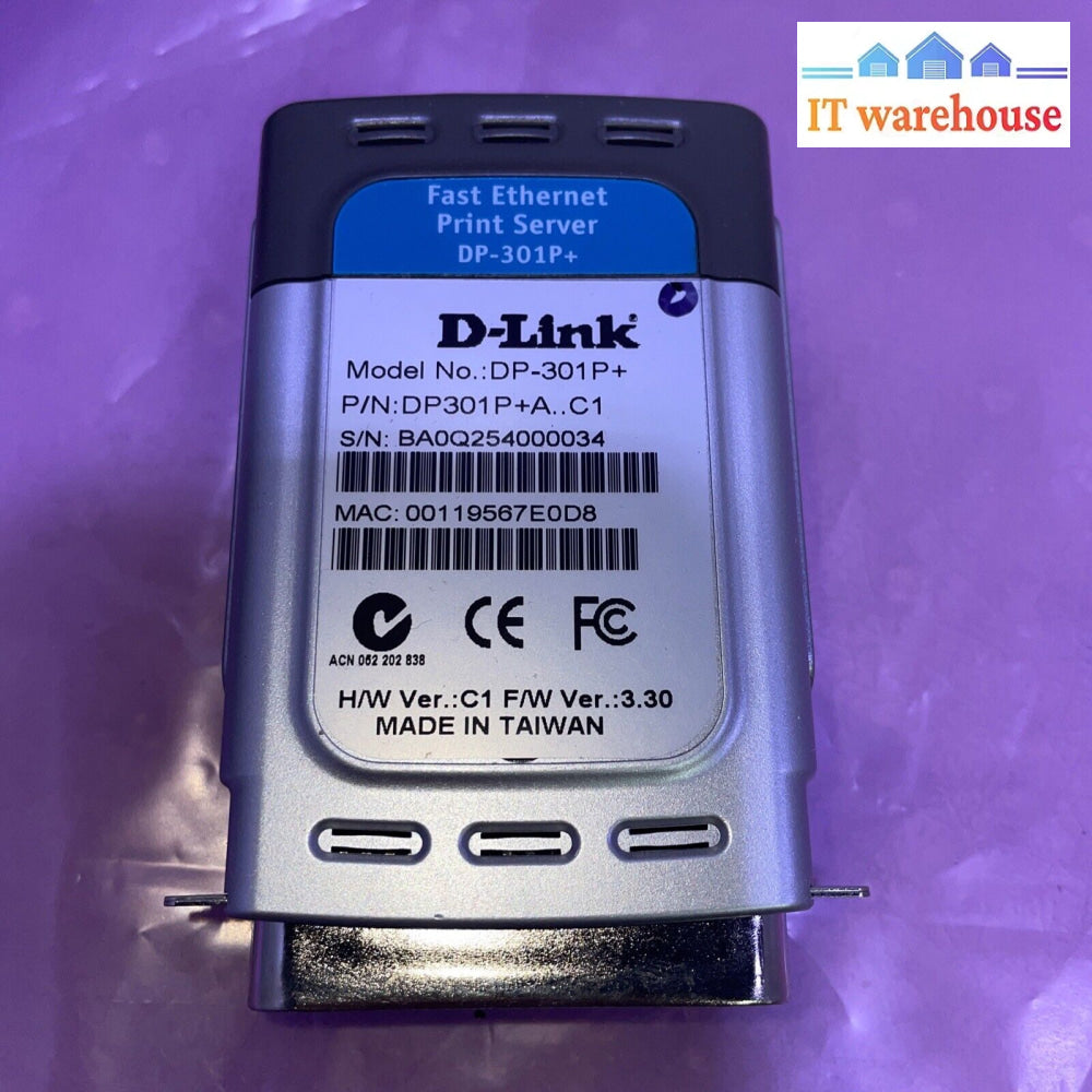D-Link Fast Ethernet Parallel Print Server Dp-301P +