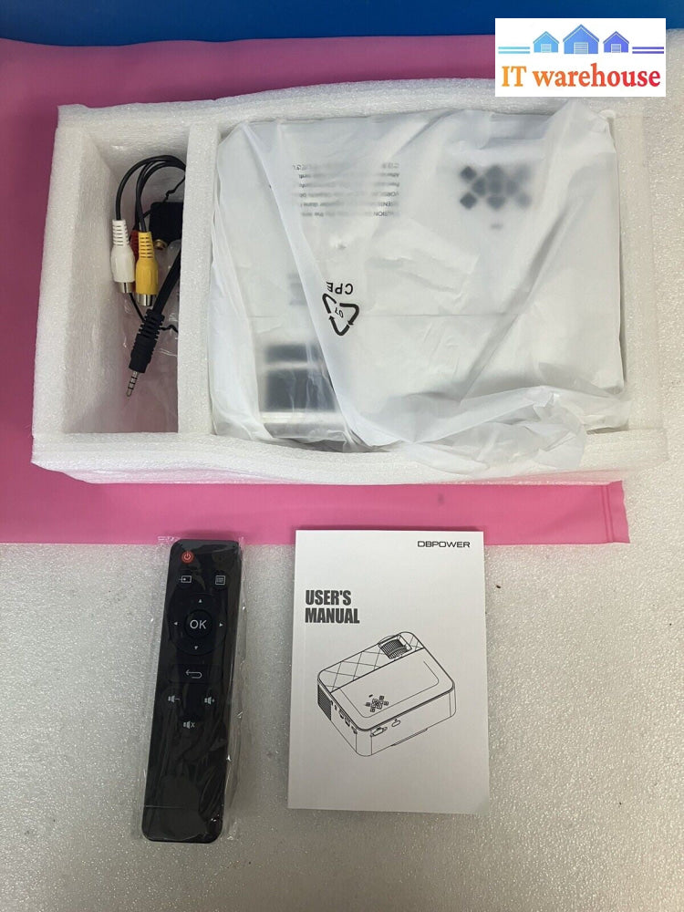 ~ DBPOWER LED Source Smart Projector USB HDMI VGA SD Card Port W/ Remote *Tested