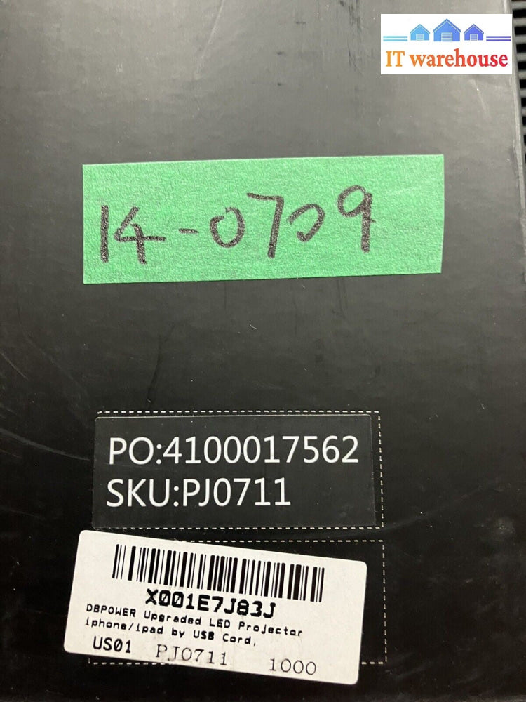 ~ DBPOWER LED Source Smart Projector USB HDMI VGA SD Card Port W/ Remote *Tested