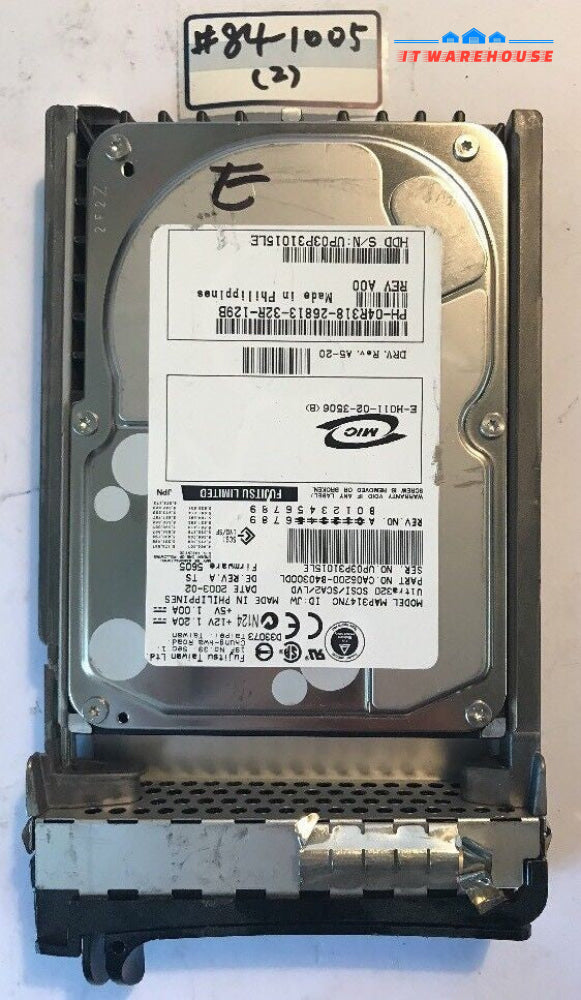 - DELL 04R318 Fujitsu 147GB 10K U320 80-Pin SCSI Hard Disk MAP3147NC W/CADDY @@@