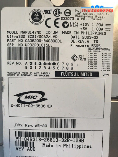 - DELL 04R318 Fujitsu 147GB 10K U320 80-Pin SCSI Hard Disk MAP3147NC W/CADDY @@@