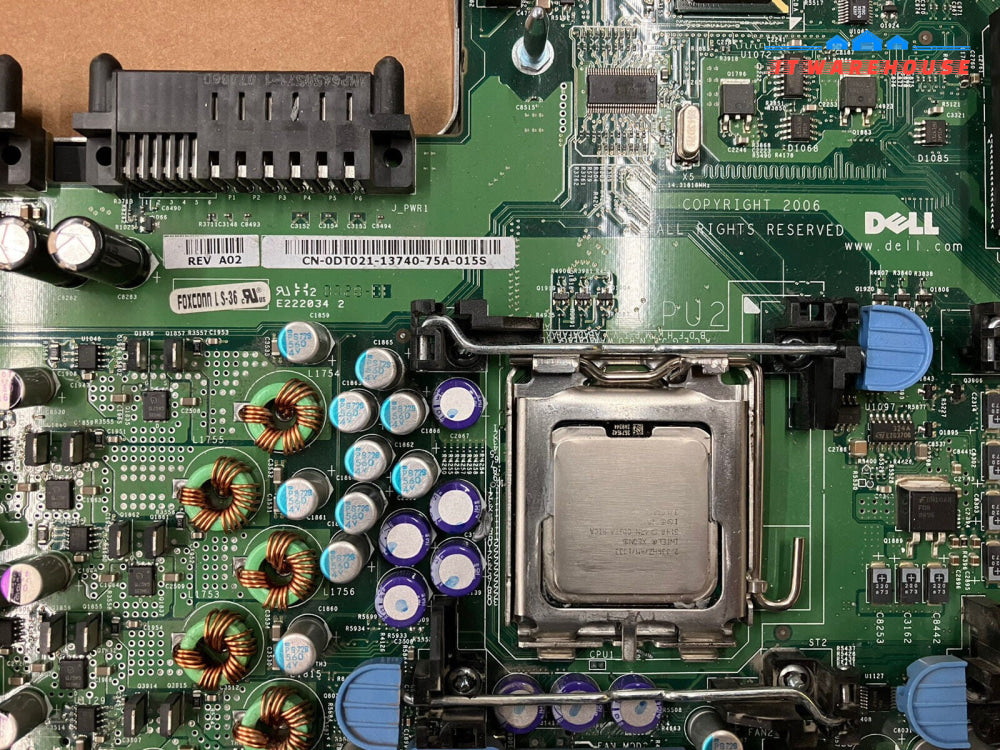 ~ DELL 0DT021 PowerEdge 2950 Motherboard W/ Two Intel Xeon SLABN & 0WW126 DRAC5