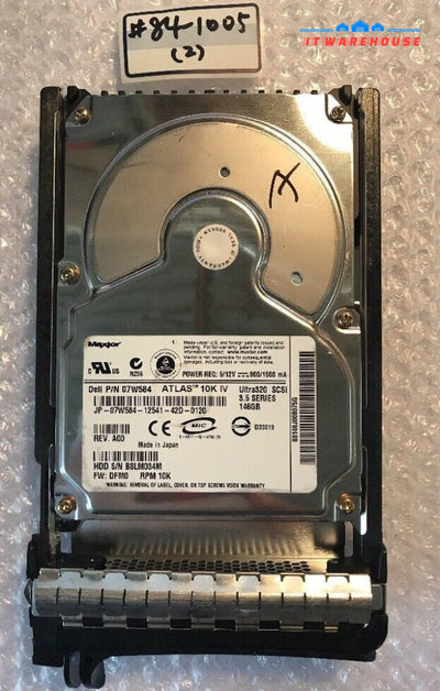 - DELL  7W584 MAXTOR  146GB 10K SCSI 80PIN 3.5" Hard Disk Drive U320 @@@