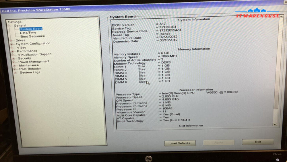 ~ Dell 9Kpnv Precision T3500 Workstation Lga 1366 Ddr3 Motherboard W/ Xeon Cpu