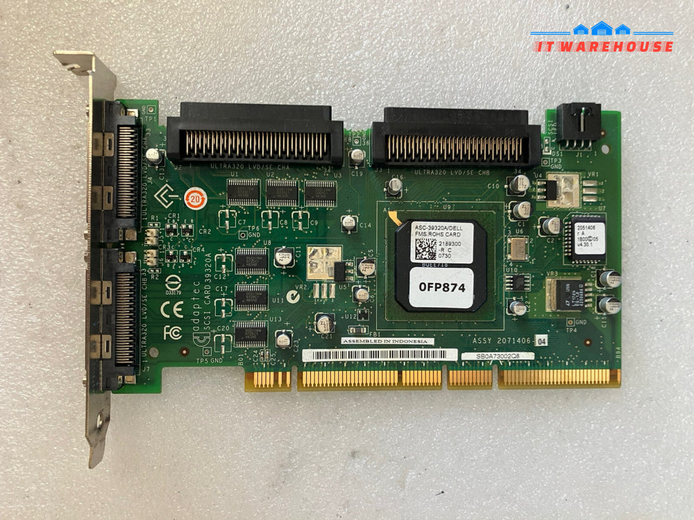~ DELL Adaptec Dual Channel PCI-X SCSI Card ASC-39320A | 0FP874 | FP874