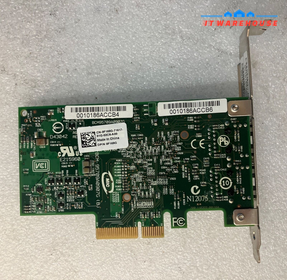Dell Broadcom 5709 Dual Port PCIe 1G Gigabit Network Adapter Card 0F169G F169G ~