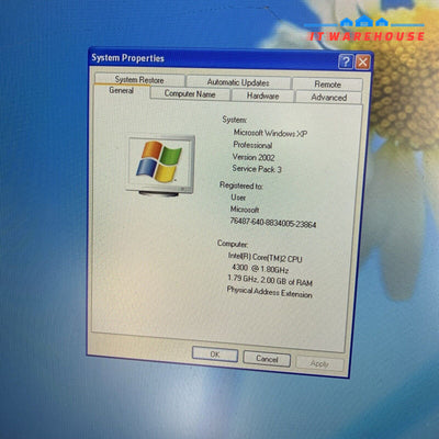 Dell Dimension E520 E4300 2GB Ram 250GB Windows XP pro SP3