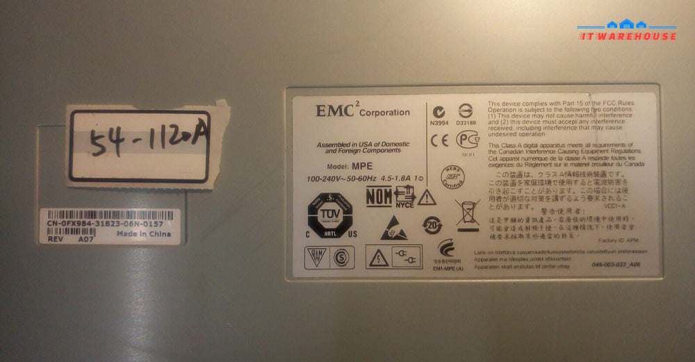 - Dell EMC Clariion MPE AX4-5DAE FX984 SAS/SATA iSCSI Array 2U W/1x 100-562-716