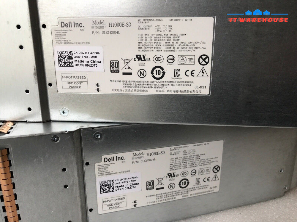 DELL EQALLOGIC PS6100 PS6110 PS6210 H1080E-S0 1080W POWER SUPPLY M2JTJ @