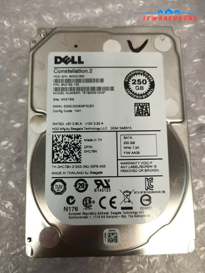 - Dell HC79N Constellation.2 250GB 2.5" SATA Hard Drive ST9250610NS Tested