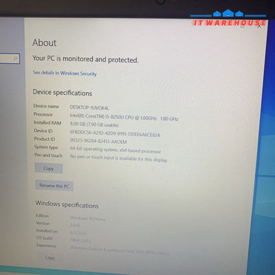 Dell Inspiron 15 5000 i5-8250U 8GB RAM 240GB SSD 15.6”  Windows 10  laptop