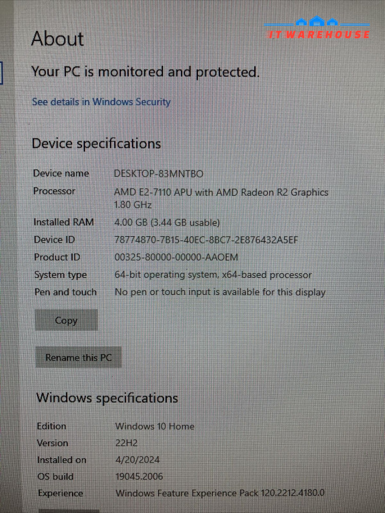 Dell Inspiron 3455 24’’ All-In-One Desktop AMD E2-7110 CPU / 4GB RAM / 500GB HDD-