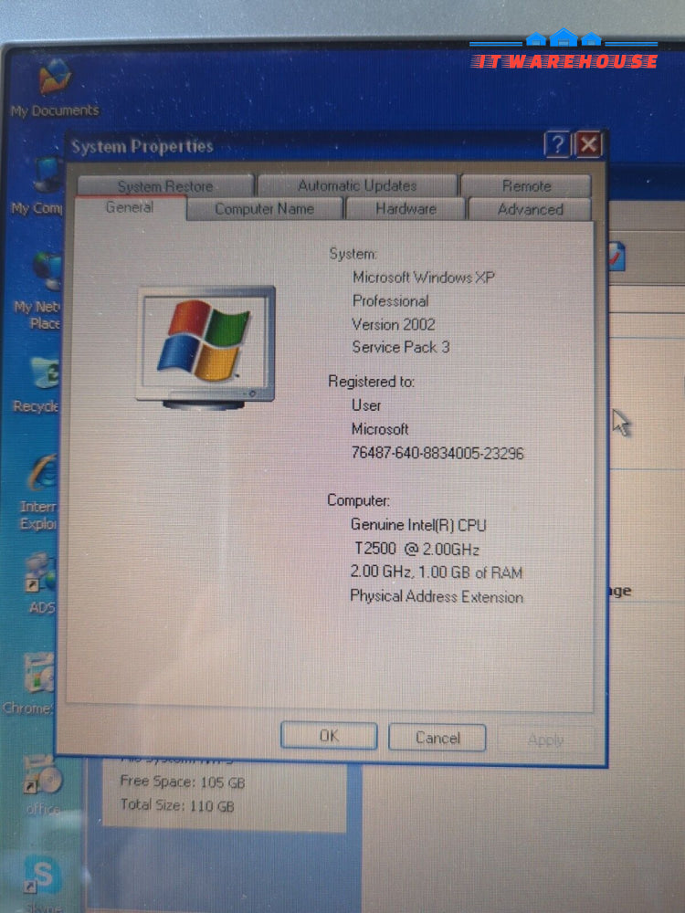 Dell Inspiron 6400 15’’ Laptop Intel T2500 Cpu/ 2Gb Ram/ 120Gb Hdd/Windows Xp -