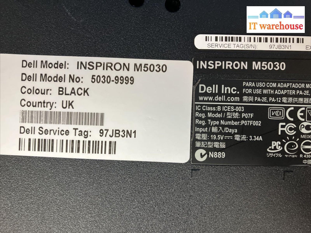 Dell Inspiron M5030 14" Laptop (For Parts, No CPU / HDD / RAM / Battery, Read) ~